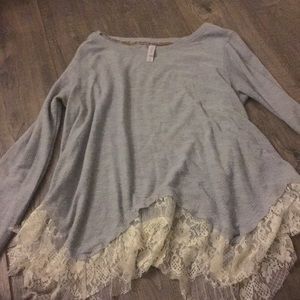 Grey long sleeve flowy shirt